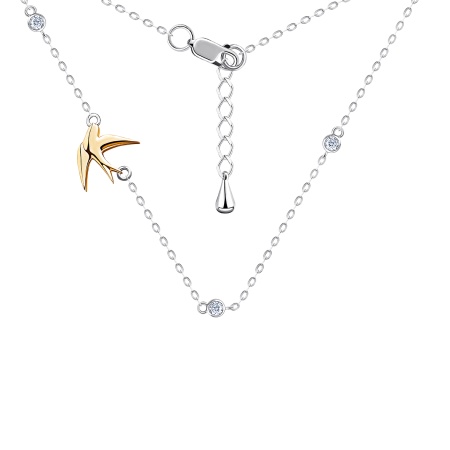 Купить оптом колье из серебра с фианитами 8350204875л-3-45 от Krasnoe