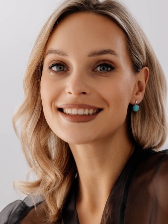 Купить оптом серьги из серебра с амазонитами 2340370124 от Krasnoe