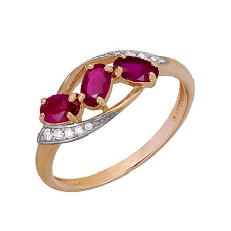 Купить оптом кольцо из серебра с рубином 3022004417 от Krasnoe