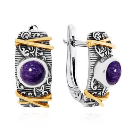 Купить оптом серьги из серебра с чароитами 2317461365 от Krasnoe