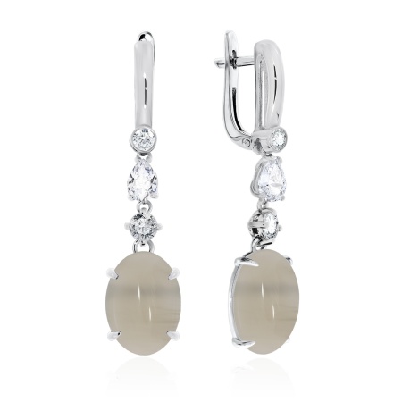 Купить оптом серьги из серебра с агатами и фианитами 2340393090-21 от Krasnoe