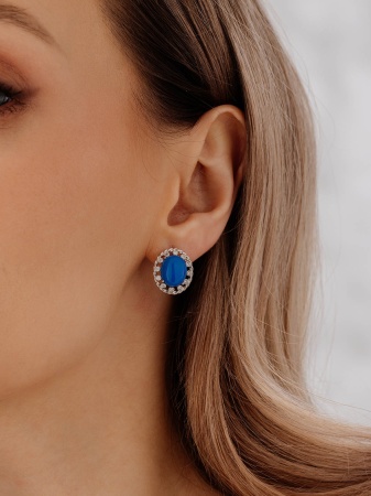 Купить оптом серьги из серебра с агатами и фианитами 2340390973л-70 от Krasnoe