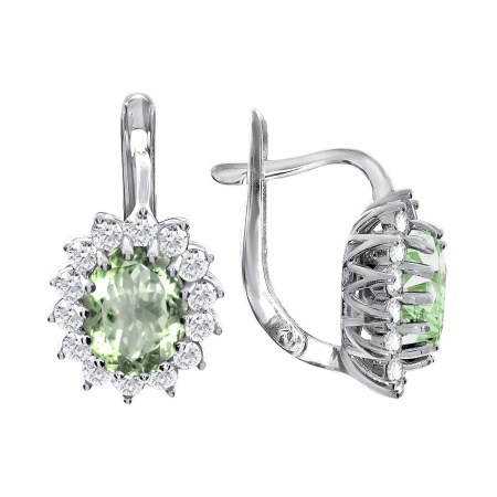 Купить оптом серьги из серебра с кварцем и фианитами 2340180187л-69 от Krasnoe