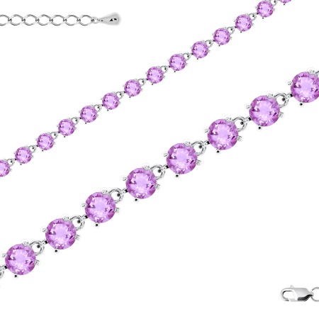 Купить оптом браслеты декоративные из серебра с аметистами 4340062500-19 от Krasnoe