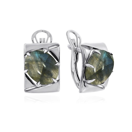 Купить оптом серьги из серебра с лабрадоритами 2340Л01395 от Krasnoe