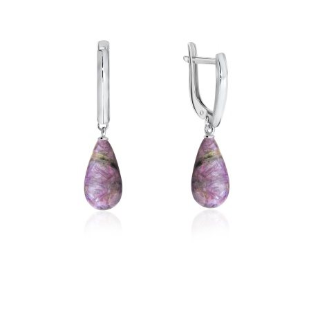 Купить оптом серьги из серебра с чароитами 2340460346-1 от Krasnoe