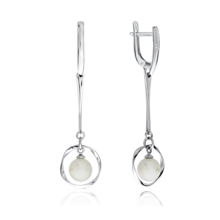 Купить оптом серьги из серебра с жемчугами 2340050738 от Krasnoe