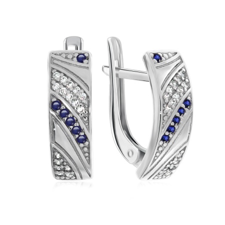 Купить оптом серьги из серебра с ситаллами и фианитами 2340880250л-80 от Krasnoe