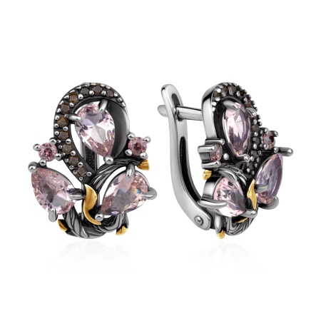 Купить оптом серьги из серебра с ситаллами 2317С22125л-41 от Krasnoe