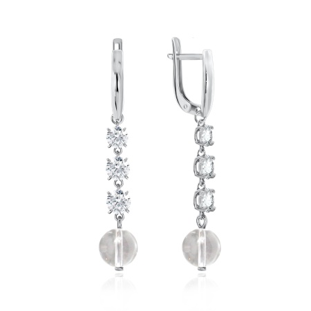 Купить оптом серьги из серебра с хрусталём и фианитами 2340521510 от Krasnoe