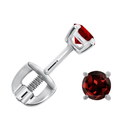 Купить оптом пусеты из серебра с гранатами П340150035 от Krasnoe