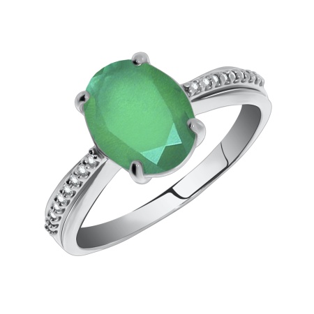 Купить оптом кольцо из серебра с агатом и фианитами 1340390219л-60 от Krasnoe