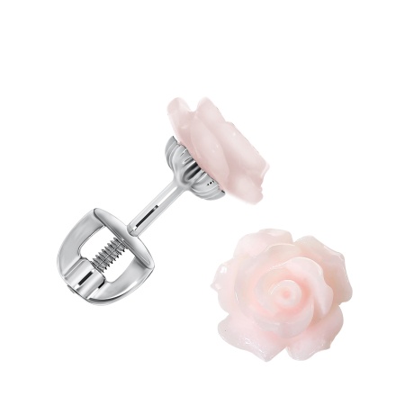 Купить оптом пусеты из серебра с перламутрами П340491280-30 от Krasnoe