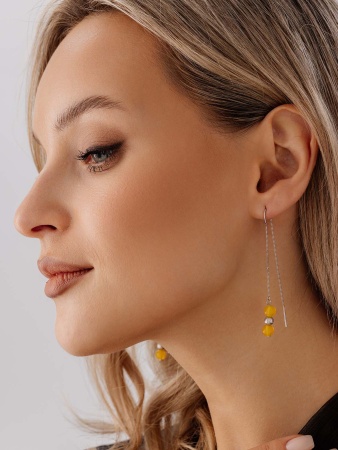 Купить оптом серьги из серебра с агатами 2340390714-1-50 от Krasnoe