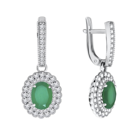 Купить оптом серьги из серебра с агатами и фианитами 2340390184л-60 от Krasnoe