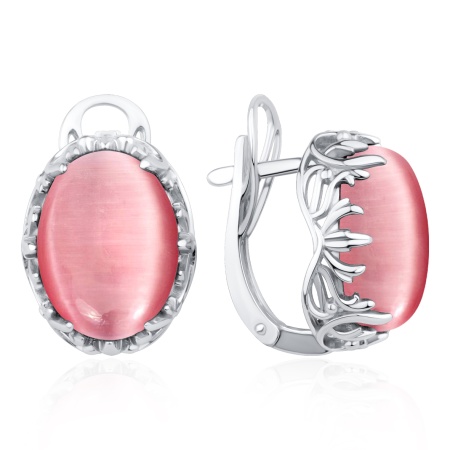 Купить оптом серьги из серебра с кошачий глазами 2340265733-30 от Krasnoe
