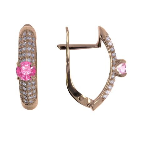 Купить оптом серьги из серебра с фианитами 3202014409-3 от Krasnoe