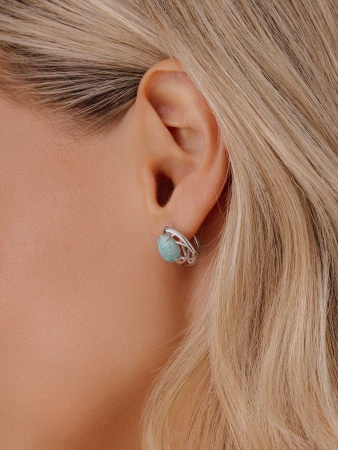 Купить оптом серьги из серебра с амазонитами 2340370988 от Krasnoe