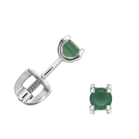 Купить оптом пусеты из серебра с агатами П340392130-60 от Krasnoe