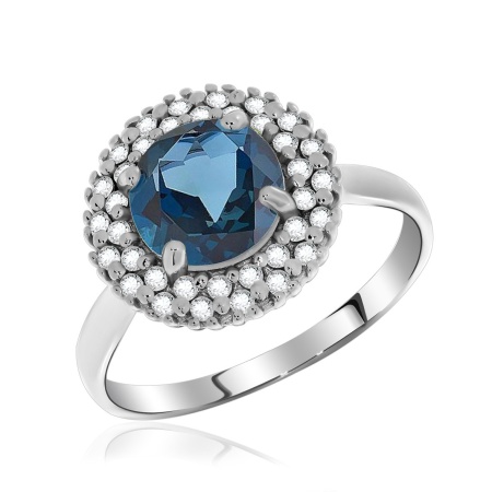 Купить оптом кольцо из серебра с кристалл ювелирныйом и фианитами 1340290147-76 от Krasnoe