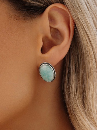 Купить оптом серьги из серебра с амазонитами 2310376357 от Krasnoe