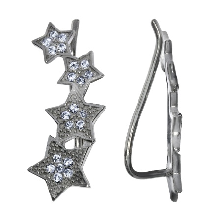 Купить оптом серьги из серебра с фианитами 2340202050 от Krasnoe