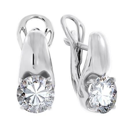 Купить оптом серьги из серебра фианитом 2340201115-1 от Krasnoe