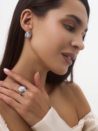 Купить оптом серьги из серебра с агатами 2340390933-84 от Krasnoe