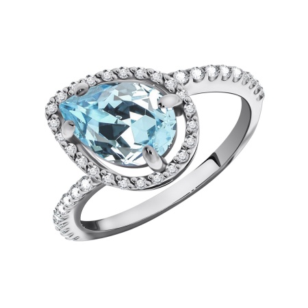 Купить оптом кольцо из серебра с топазом и фианитами 1340700120 от Krasnoe