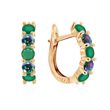 Купить оптом серьги из серебра с опалами и агатами 2320871321-91 от Krasnoe