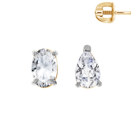 Купить оптом пусеты из серебра с фианитами 2329200287 от Krasnoe