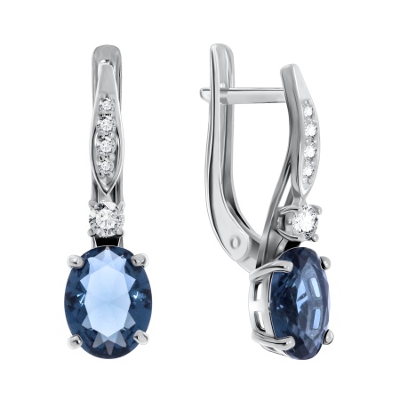 Купить оптом серьги из серебра с фианитамисо шпинелью 2340840188л-76 от Krasnoe