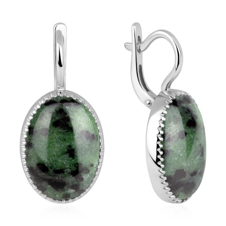 Купить оптом серьги из серебра с цоизитами 2340596364 от Krasnoe