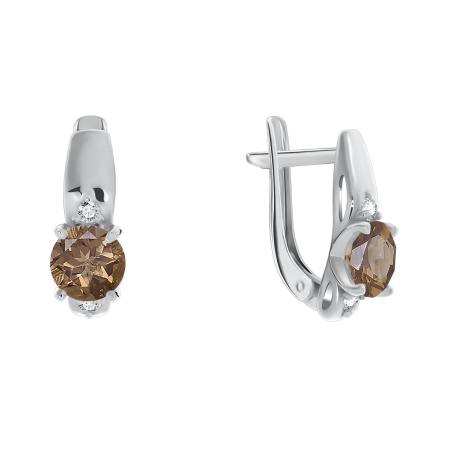 Купить оптом серьги из серебра с топазами и фианитами 2340780259 от Krasnoe