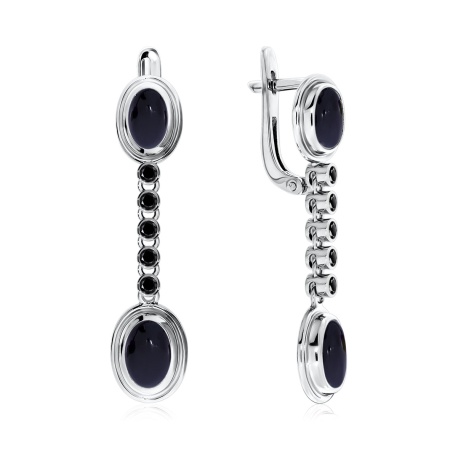 Купить оптом серьги из серебра с агатами, агатами и ситаллами 2340390377л-А5 от Krasnoe