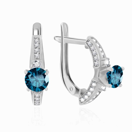 Купить оптом серьги из серебра с кристалл ювелирныйами и фианитами 2340290014-76 от Krasnoe