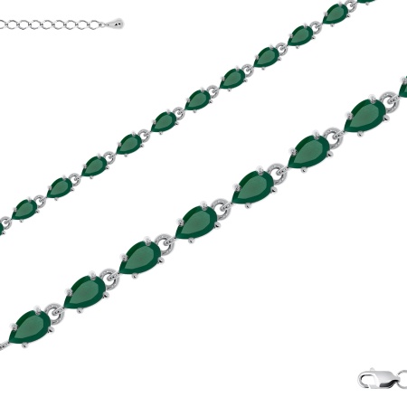 Купить оптом браслет из серебра с агатами 4340392502-19-60 от Krasnoe