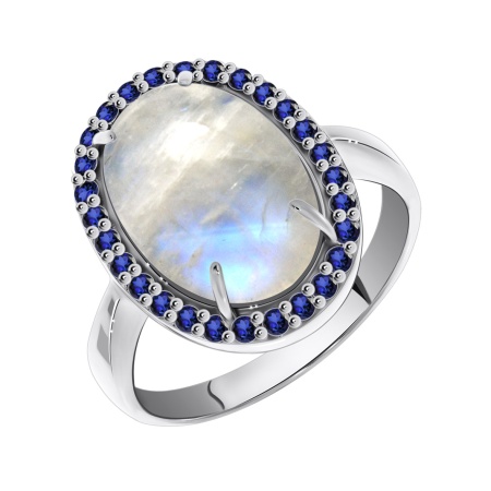 Купить оптом кольцо из серебра с лунным камнем и ситаллами 1340930253л-80 от Krasnoe