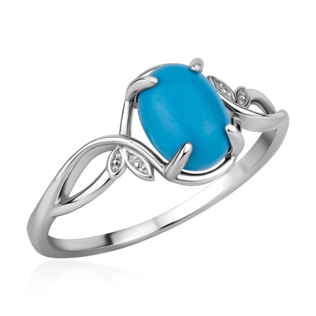 Купить оптом кольцо из серебра с бирюзой 1340Б26336 от Krasnoe