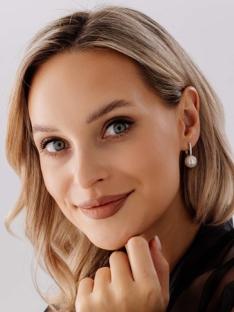 Купить оптом серьги из серебра с жемчугами 2340241557-1 от Krasnoe