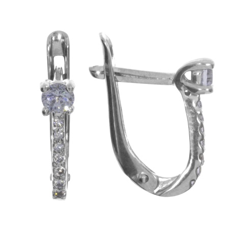 Купить оптом серьги из серебра с фианитами 2340200203 от Krasnoe