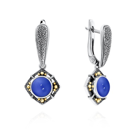 Купить оптом серьги из серебра с халцедонами 2317602404-80 от Krasnoe