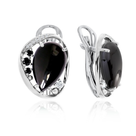 Купить оптом серьги из серебра с агатами и фианитами 2340391171-20 от Krasnoe