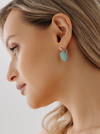 Купить оптом серьги из серебра с амазонитами 2340375955 от Krasnoe