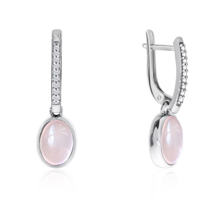 Купить оптом серьги из серебра с кварцем и фианитами 2340100375л-30 от Krasnoe