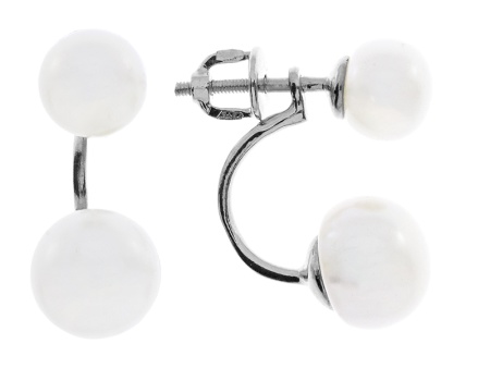 Купить оптом пусеты из серебра с жемчугами 2340052014 от Krasnoe