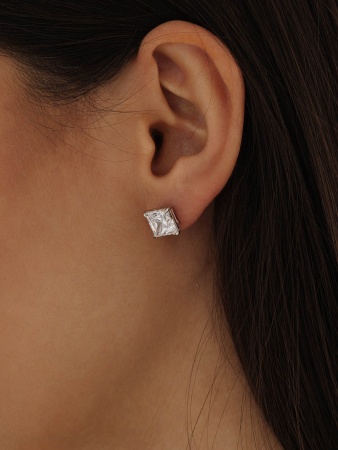 Купить оптом пусеты из серебра с фианитами 2340201912-1 от Krasnoe