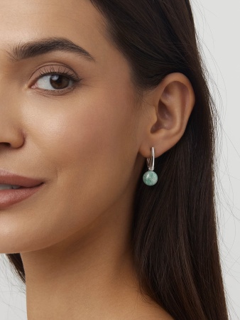 Купить оптом серьги из серебра с амазонитами и фианитами 2340371965л от Krasnoe