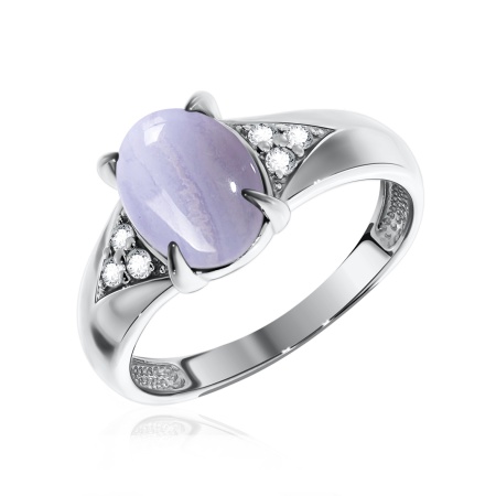 Купить оптом кольцо из серебра с агатом и фианитами 1340390372л-84 от Krasnoe