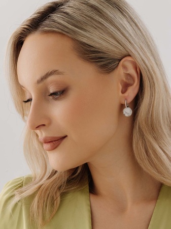 Купить оптом серьги из серебра с кахолонгами 2340К04318 от Krasnoe